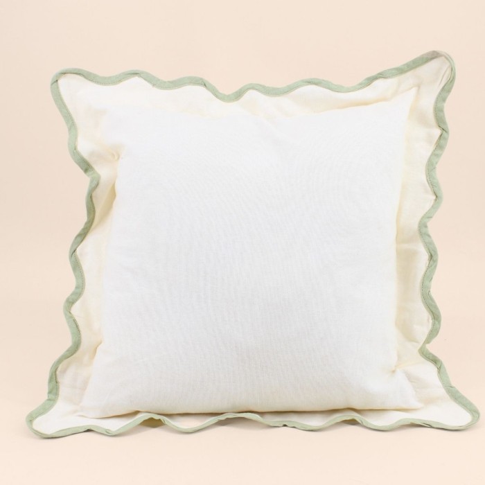 Coussin beige coton vagues 40x40 cm | Hashtag Déco