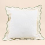 Coussin beige coton vagues 40x40 cm | Hashtag Déco