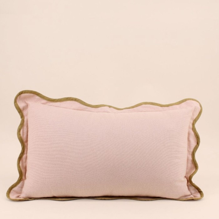 Coussin beige contour vagues coton 40x60cm | Hashtag Déco