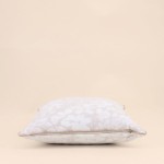 Coussin beige fleuri en jute 40x40cm | Hashtag Déco