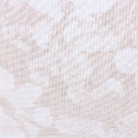 Coussin beige fleuri en jute 40x40cm | Hashtag Déco