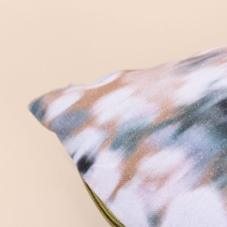 Coussin imprimé floral coton bleu 30x50cm | Hashtag Déco