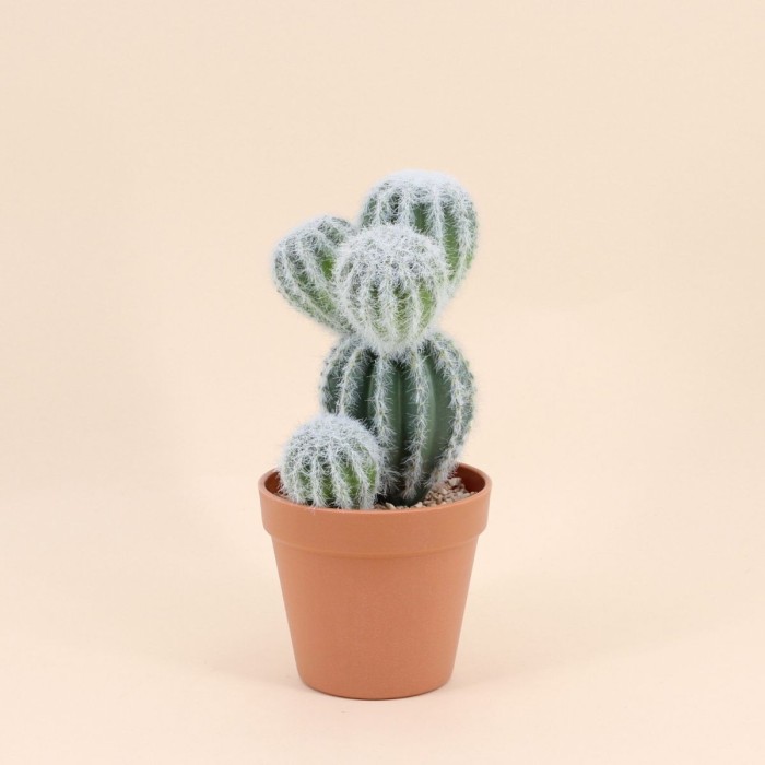 Cactus artificiel vert 26cm en plastique | Hashtag Déco
