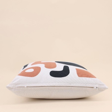 Coussin géométrique noir terracotta 40cm | Hashtag Déco