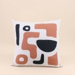 Coussin géométrique noir terracotta 40cm | Hashtag Déco