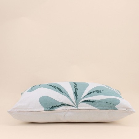 Coussin imprimé feuillage coton vert 40x60 cm | Hashtag Déco