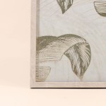 Toile en relief feuilles dorées, élégance murale | Hashtag Déco