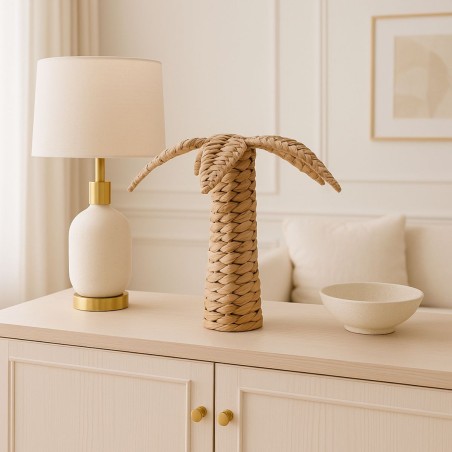 Objet déco palmier jacinthe d'eau 36cm naturel | Hashtag Déco