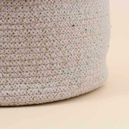 Panier rond en osier naturel avec couvercle beige | Hashtag Déco