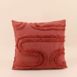 Coussin terracotta en coton relief 40x40 cm | Hashtag Déco