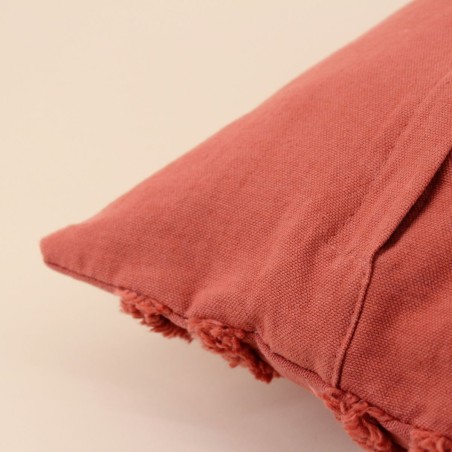 Coussin terracotta en coton relief 40x40 cm | Hashtag Déco