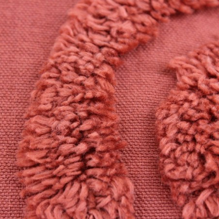 Coussin terracotta en coton relief 40x40 cm | Hashtag Déco