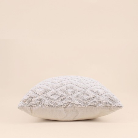 Coussin en tissu beige losanges 40x40 cm | Hashtag Déco