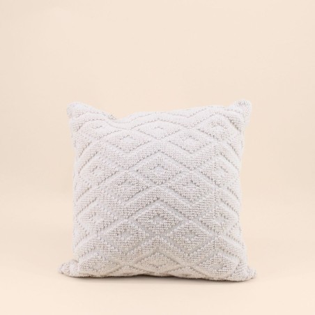 Coussin en tissu beige losanges 40x40 cm | Hashtag Déco