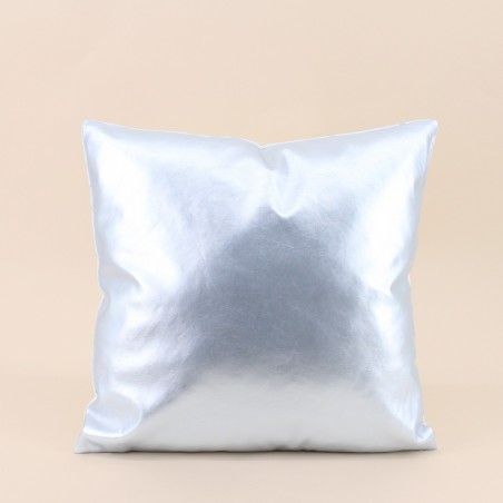 Coussin graphique blanc argent 40x40cm en coton | Hashtag Déco