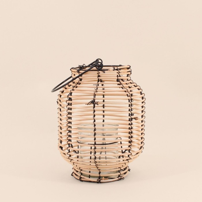 Lanterne en rotin naturel 26cm | Hashtag Déco