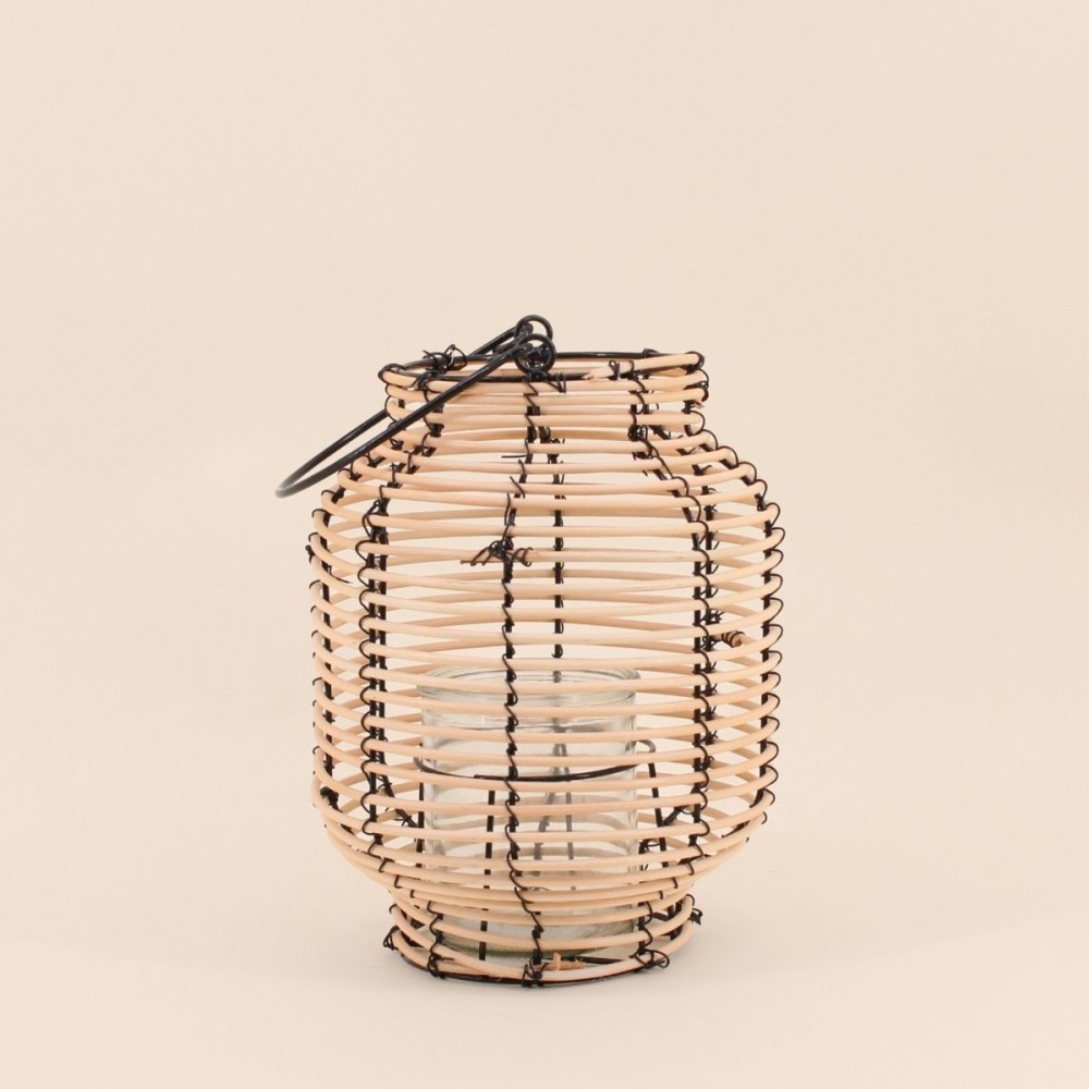 Lanterne en rotin naturel 26cm | Hashtag Déco
