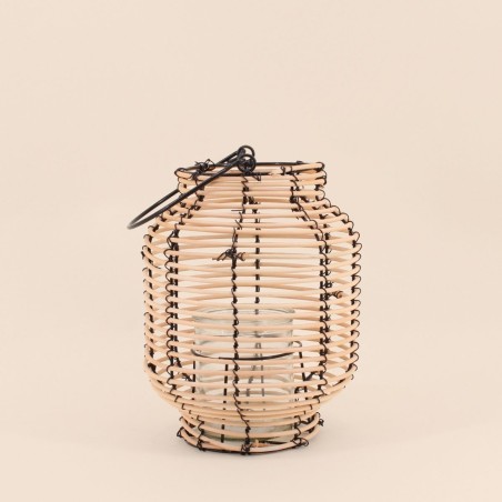 Lanterne en rotin naturel 26cm | Hashtag Déco