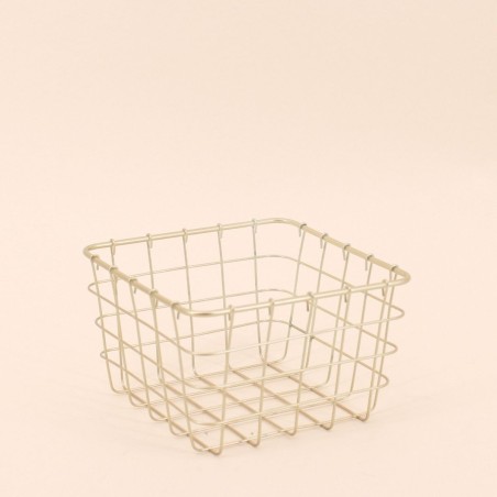 Panier en métal doré 15x15cm élégant | Hashtag Déco