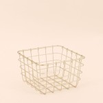 Panier en métal doré 15x15cm élégant | Hashtag Déco