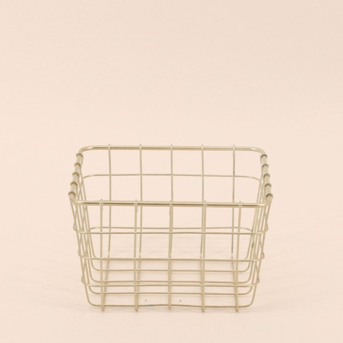 Panier en métal doré 15x15cm élégant | Hashtag Déco
