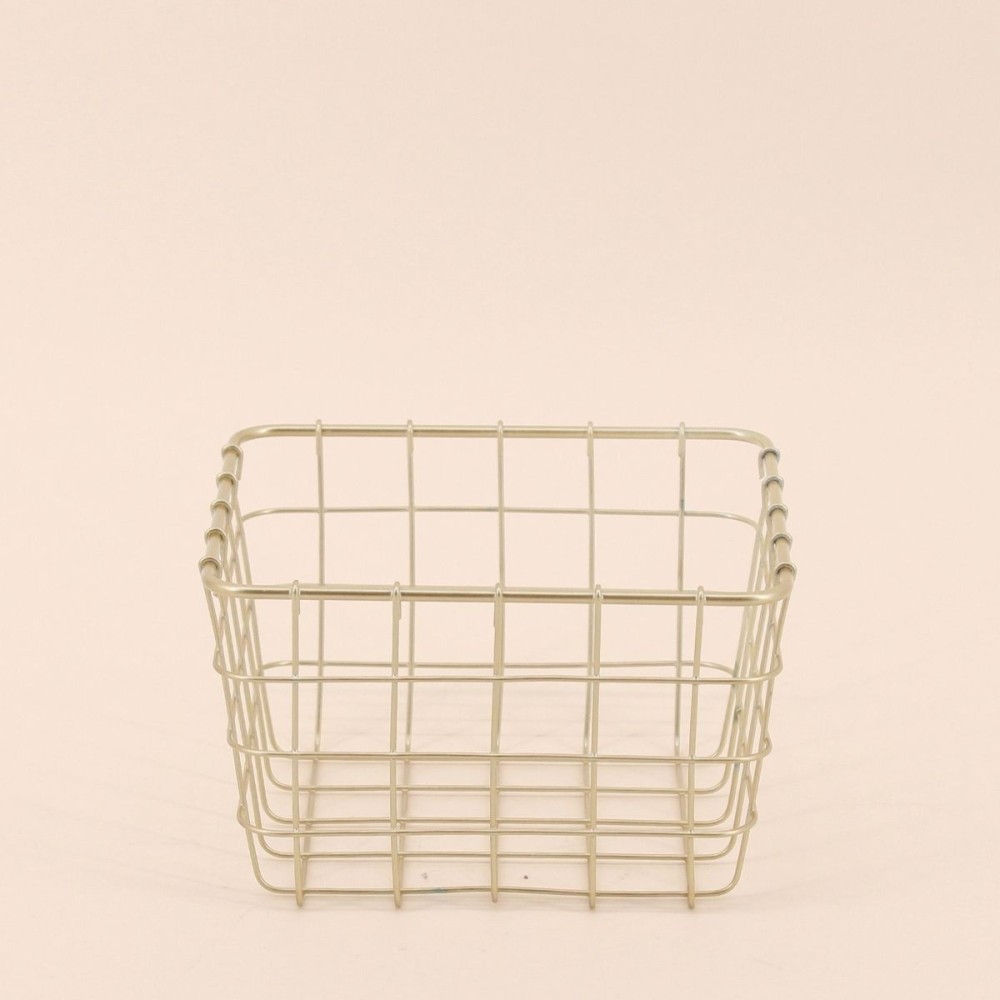 Panier en métal doré 15x15cm élégant | Hashtag Déco