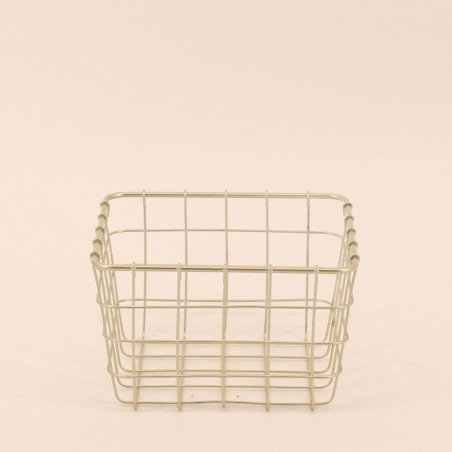 Panier en métal doré 15x15cm élégant | Hashtag Déco