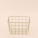 Panier en métal doré 15x15cm élégant | Hashtag Déco
