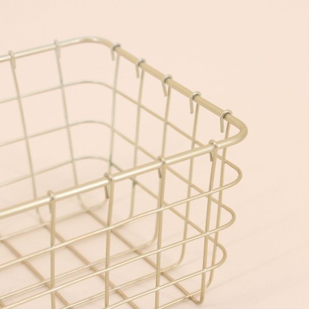 Panier en métal doré 15x15cm élégant | Hashtag Déco