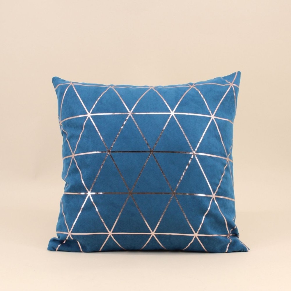Coussin géométrique bleu coton 40x40 cm | Hashtag Déco Coussin géométrique bleu coton 40x40 cm | Hashtag Déco