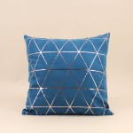 Coussin géométrique bleu coton 40x40 cm | Hashtag Déco