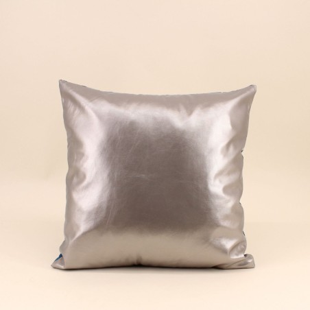 Coussin géométrique bleu coton 40x40 cm | Hashtag Déco