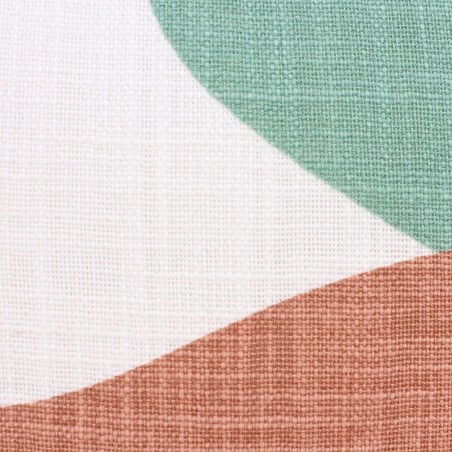 Coussin formes arrondies coton rouge vert 40x40cm | Hashtag Déco