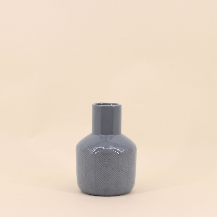 Vase en céramique grise 17cm élégant et moderne | Hashtag Déco