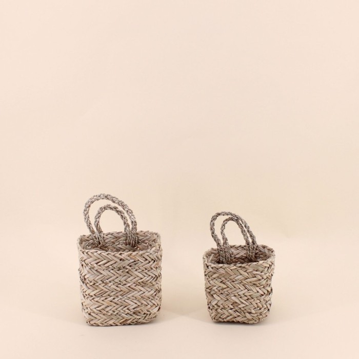 Lot de 2 paniers en fibres naturelles beige | Hashtag Déco
