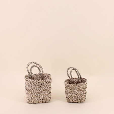Lot de 2 paniers en fibres naturelles beige | Hashtag Déco