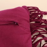 Coussin brodé franges rose 40x60cm coton | Hashtag Déco