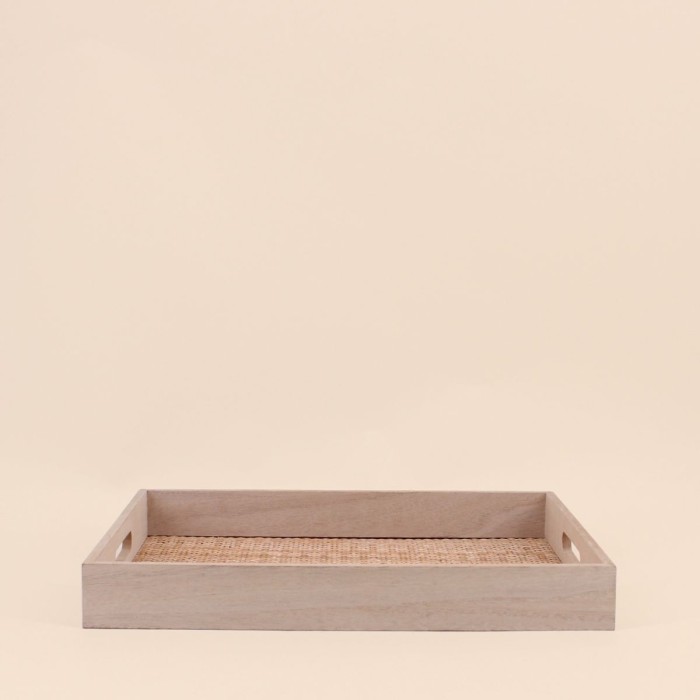 Plateau rectangulaire en rotin naturel 30x40cm | Hashtag Déco