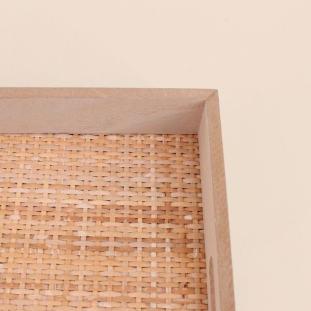 Plateau rectangulaire en rotin naturel 30x40cm | Hashtag Déco