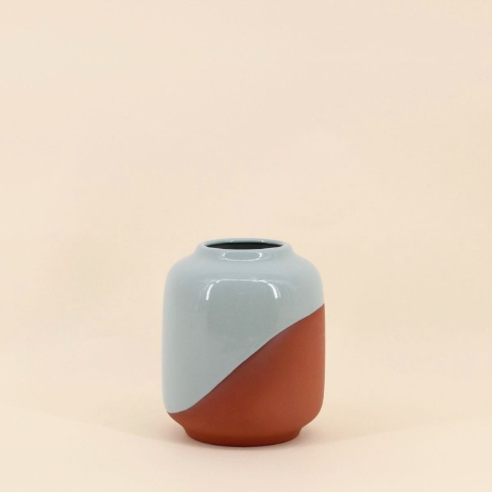 Vase bicolore 16cm en terracotta | Hashtag Déco