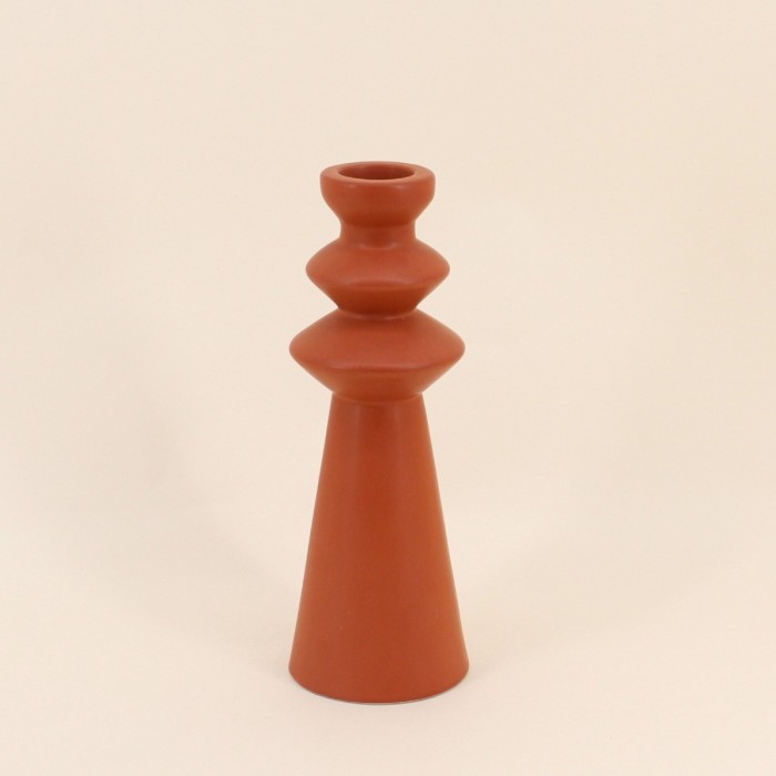 Bougeoir design en grès terracotta 30cm | Hashtag Déco