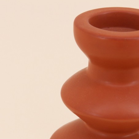 Bougeoir design en grès terracotta 30cm | Hashtag Déco