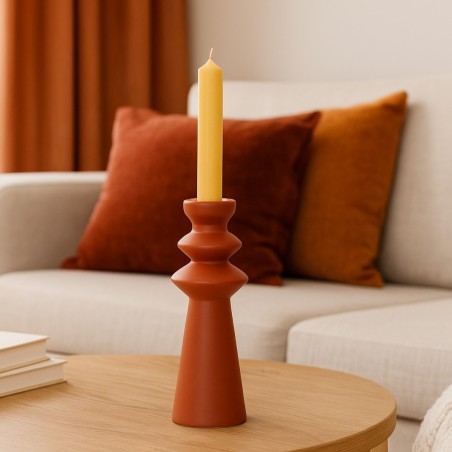 Bougeoir design en grès terracotta 30cm | Hashtag Déco