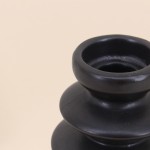 Bougeoir design en grès noir 22cm | Hashtag Déco