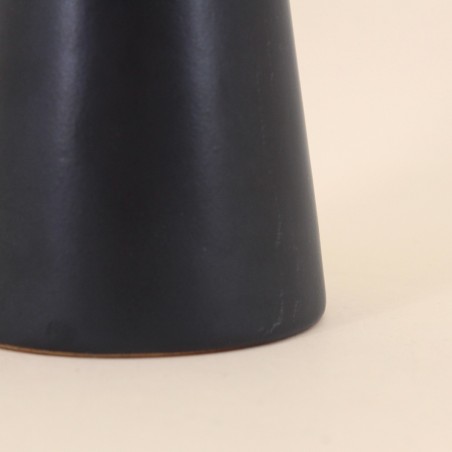 Bougeoir design en grès noir 22cm | Hashtag Déco