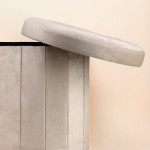 Pouf coffre en velours beige 38cm élégant | Hashtag Déco