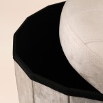 Pouf coffre en velours beige 38cm élégant | Hashtag Déco