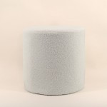 Pouf rond 33cm en tissu bouclette blanc | Hashtag Déco