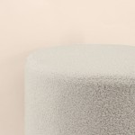 Pouf rond 33cm en tissu bouclette blanc | Hashtag Déco