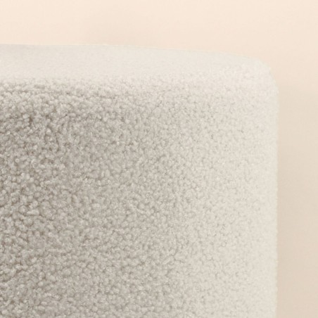 Pouf rond 33cm en tissu bouclette blanc | Hashtag Déco